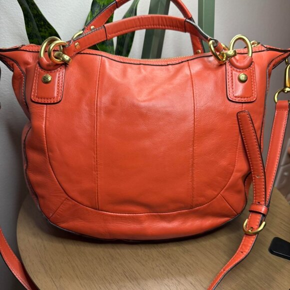 Coach F23048 Kristin woven large bag in burnt orange leather - Picture 6 of 8